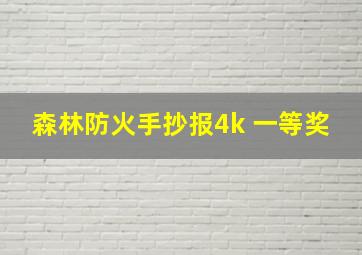 森林防火手抄报4k 一等奖